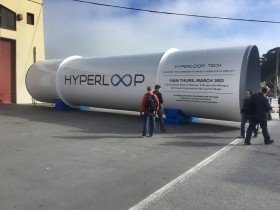 A shot of a Hyperloop at Hyperloop One