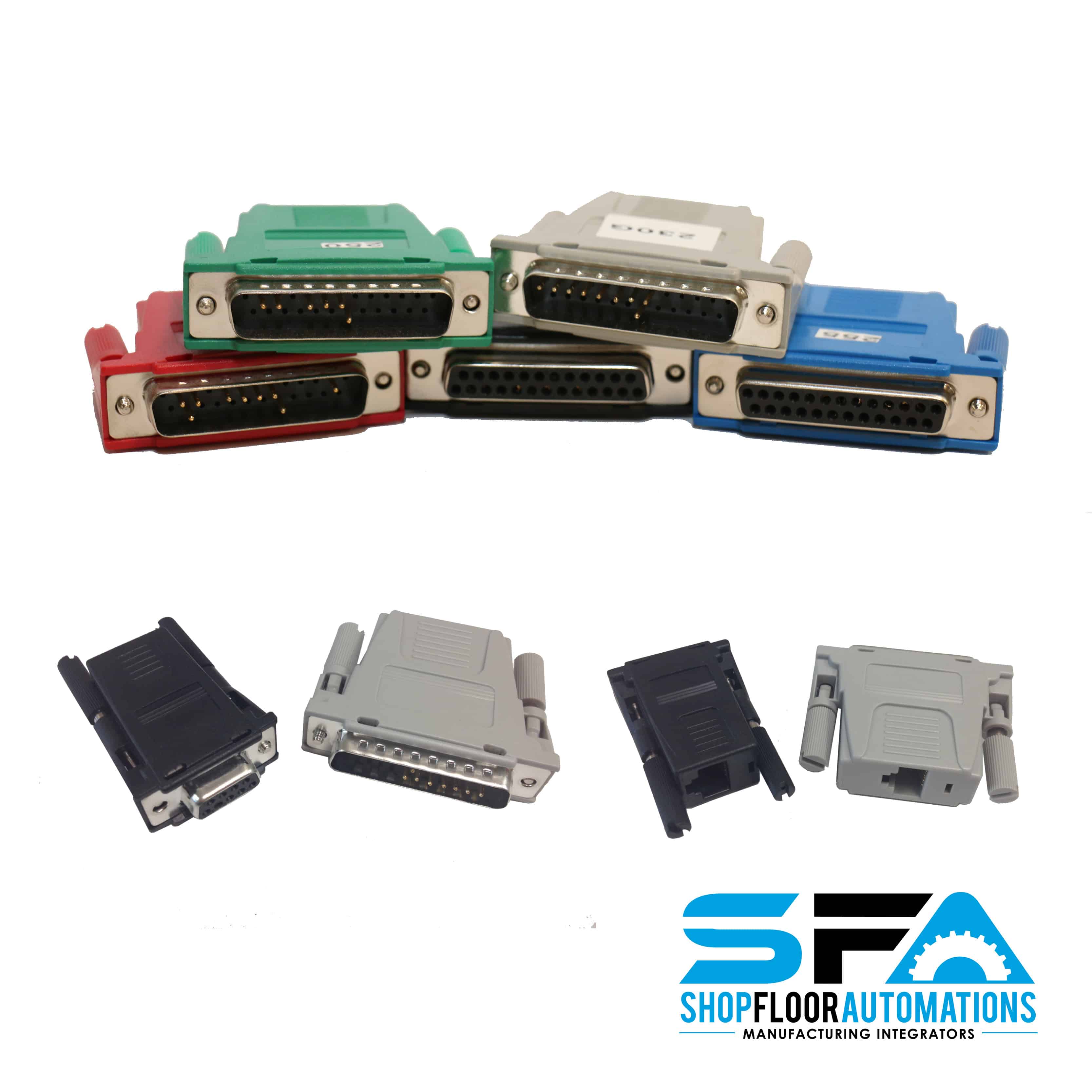 Multiple colors of RS232 Adapters are available.