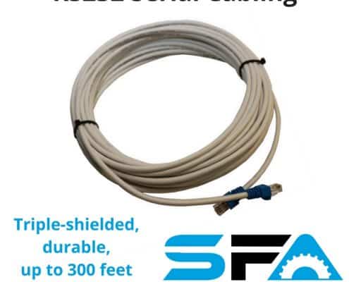 Up to 300 feet of RS232 Serial Cabling that is triple-shielded and durable.