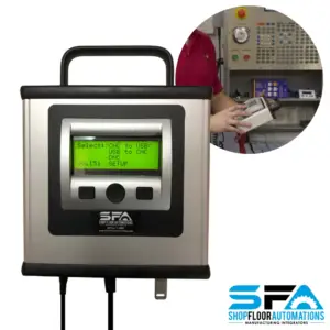 Utilize USB Connect Portable to Back Up Your DNC Network and Improve Efficiency Front view of a USB Connect portable accompanied by a crop of the device being handled with ease due to its portability and light weight.