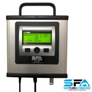 Front view of a Portable USB Connect, which can be used to improve shop efficiency of CNC machines.