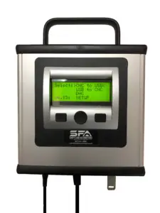 A Portable USB Connect with an aluminum enclosure and a handle for easy transport.