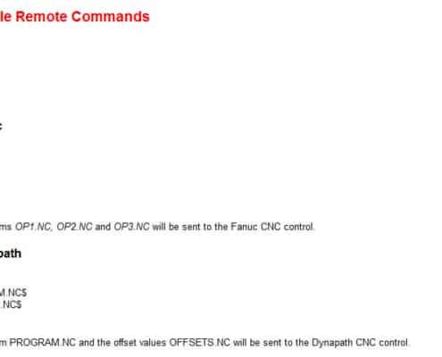 Examples of multiple remote commands for Fanuc and Dynapath
