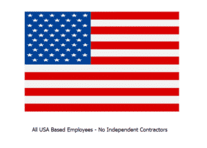 American flag with text that states all SFA employees are USA based.