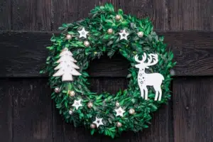 Christmas Wreath on a Door