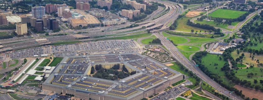 An aerial view of the United States Pentagon.
