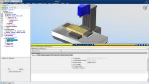 A screenshot of VERICUT software, showing the project tree and programs that can be simulated within the software.