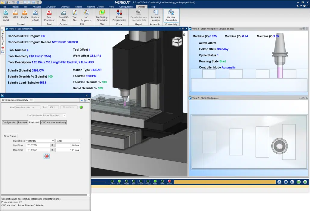 VERICUT CNC Machine Connectivity Postcheck