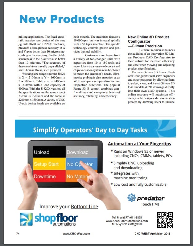See Our Latest Ad in CNC West Magazine See Our Latest Ad in CNC West Magazine